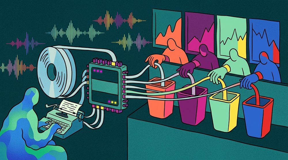 A person comparing audio transcription tools on a laptop screen