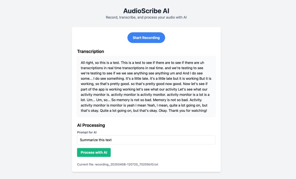 Early experiments with AI transcription and summary
