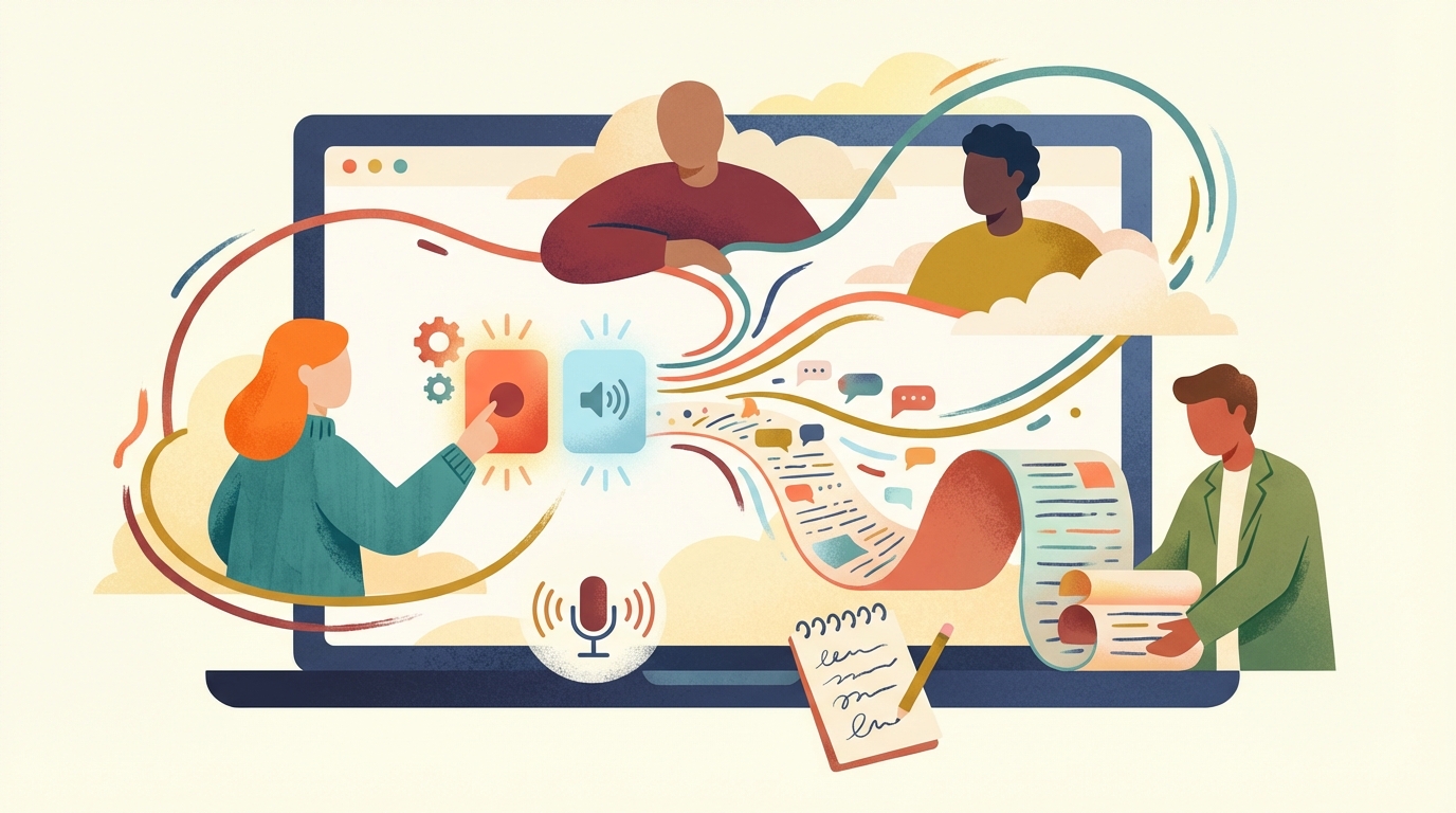 Recording and transcribing a Microsoft Teams meeting on a laptop