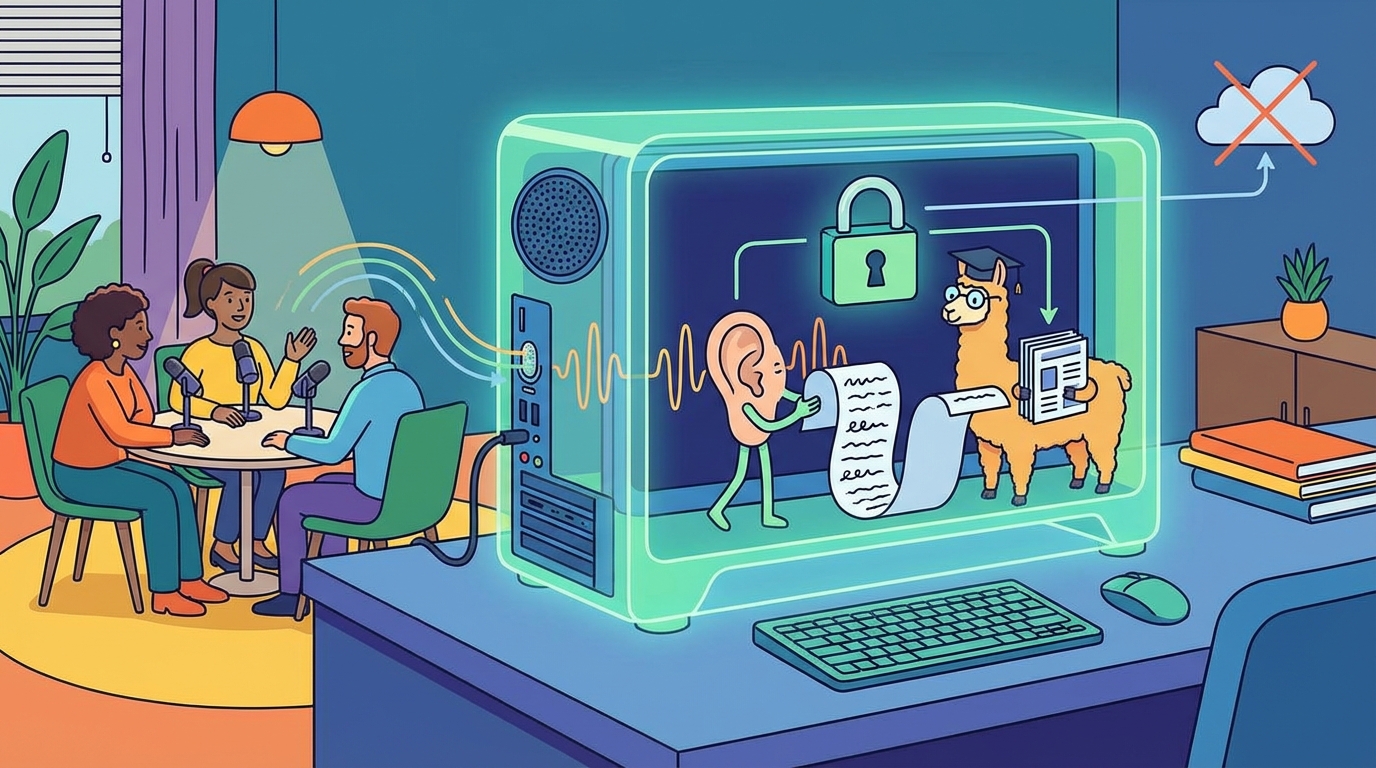 Local AI transcription with Whisper and Llama running on device