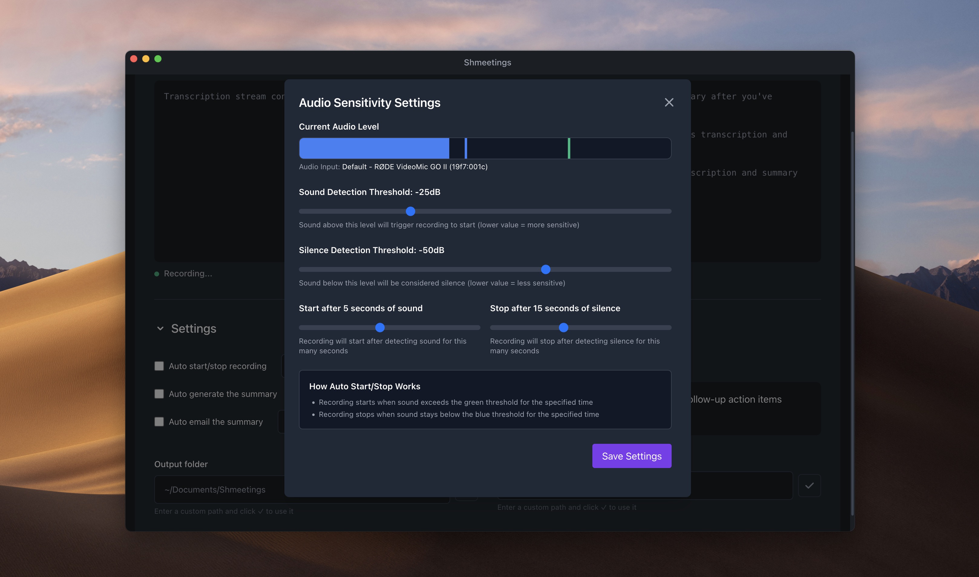 Auto Start/Stop Feature