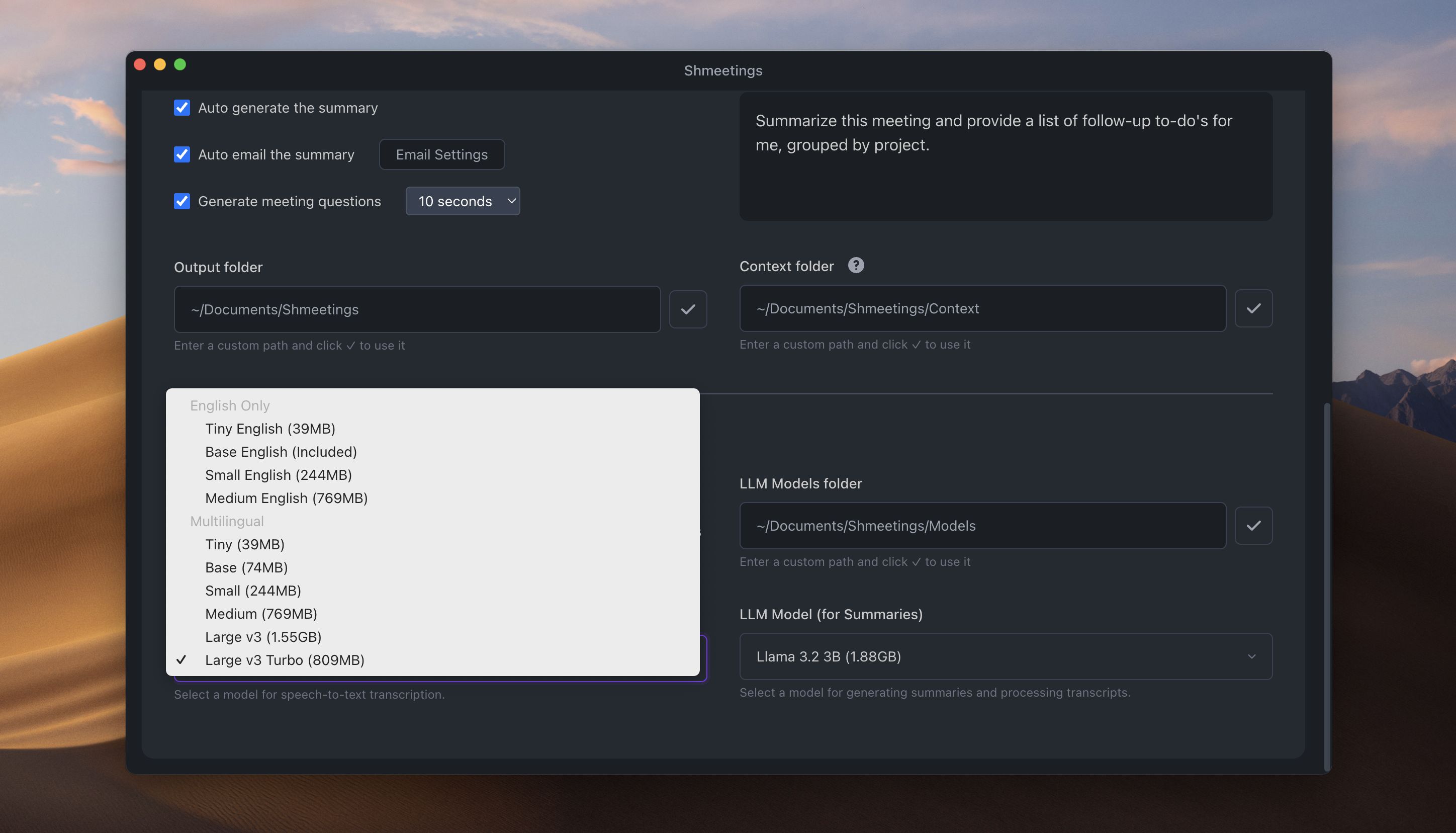 Select Whisper Model